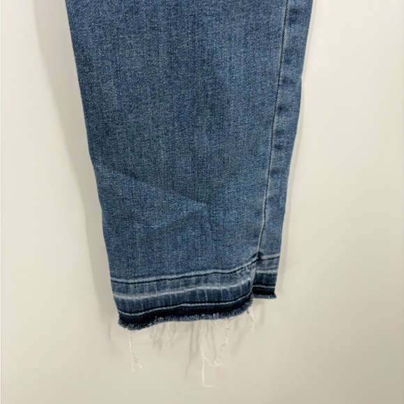 Anine Bing Front Pocket SplitHem Blue Mid Rise Straight Fray Ankle Jeans Size 28 - Picture 15 of 16